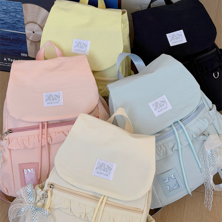Stylish Ruffled Design Back-to-School Backpack Kalsten