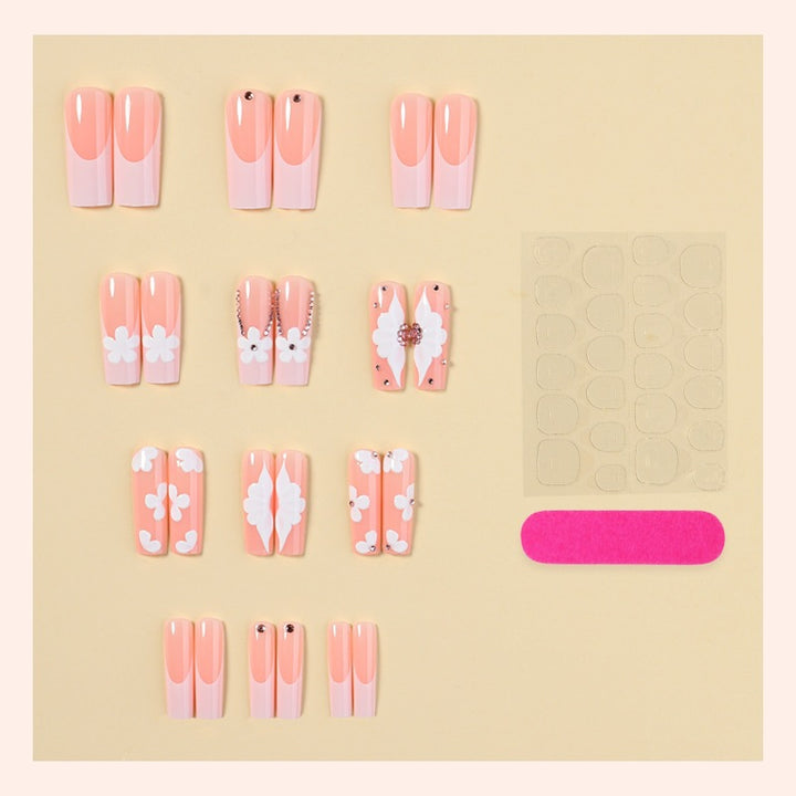 Nail Art Set with Floral Accents and Glitter Kalsten