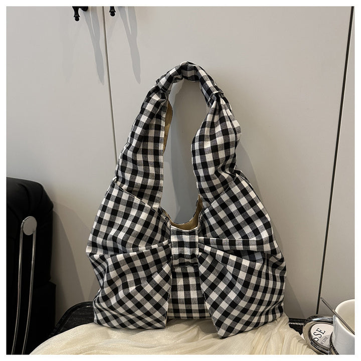 Bow Accent Fabric Tote Bag Kalsten