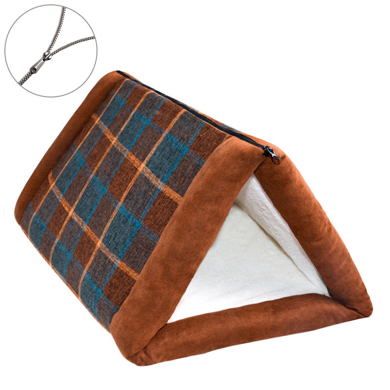 Cozy Triangular Pet Shelter Dog Bed