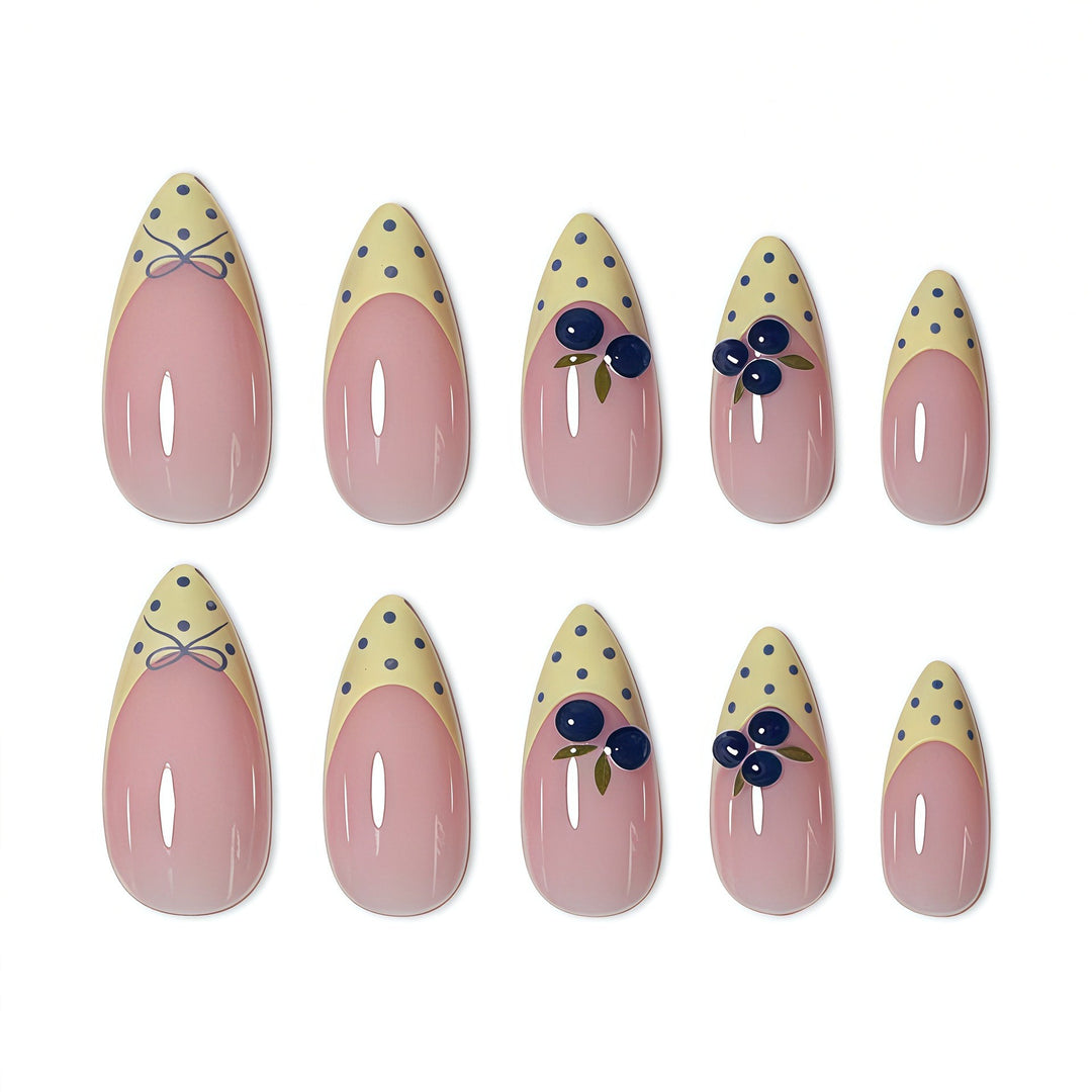 Decorative Floral Pointed Nail Tips Kalsten