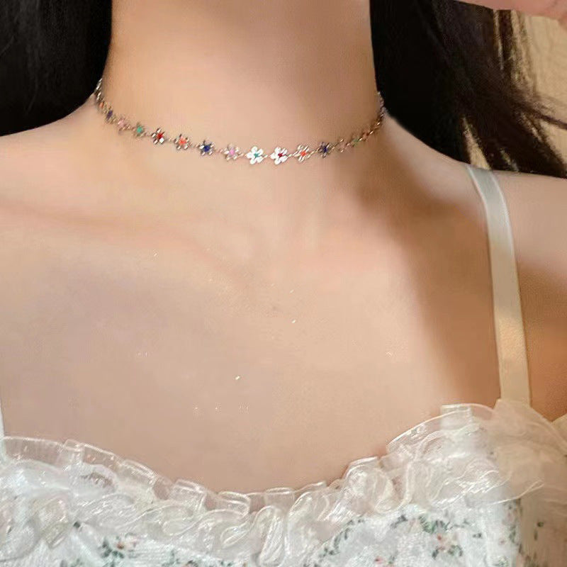 Floral Charm Choker Necklace Kalsten