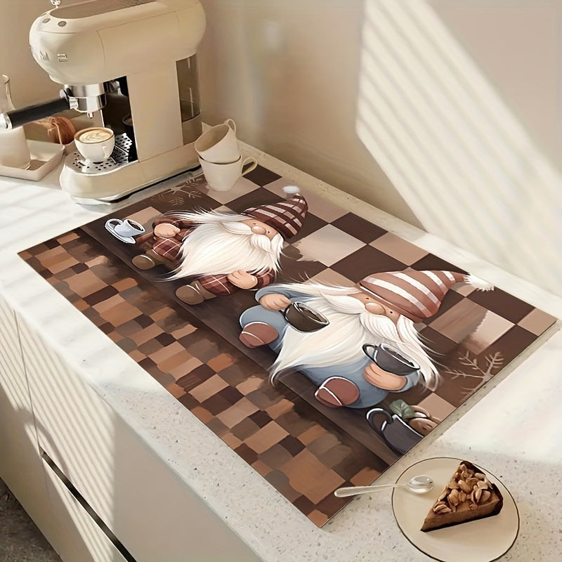 Festive Christmas-Themed Kitchen Mat