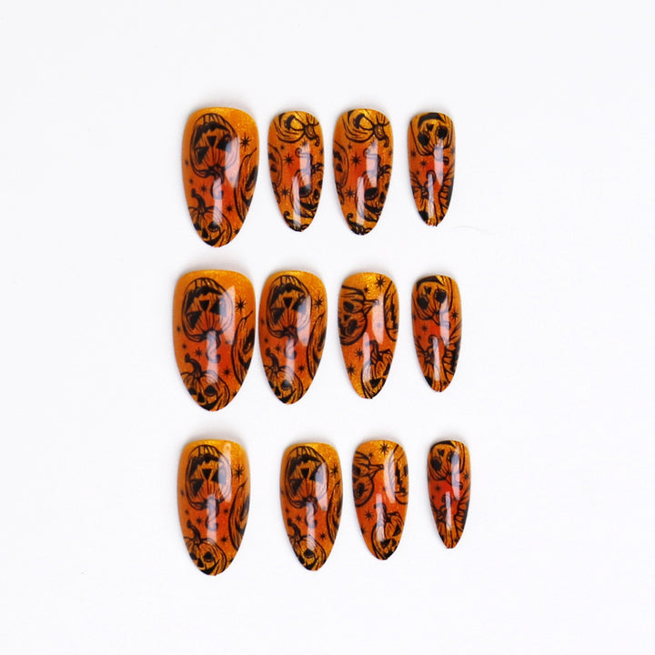 Halloween-Themed Press-On Nail Art