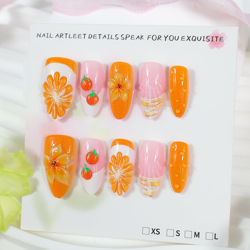 Acrylic nail set with fruity motifs and glamorous accents Kalsten