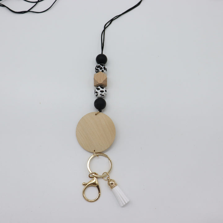 Beaded Keychain Lanyard with Decorative Tassel Kalsten