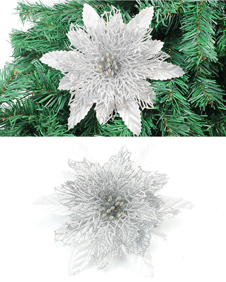 Glittering Holiday Floral Accent Ornament Kalsten