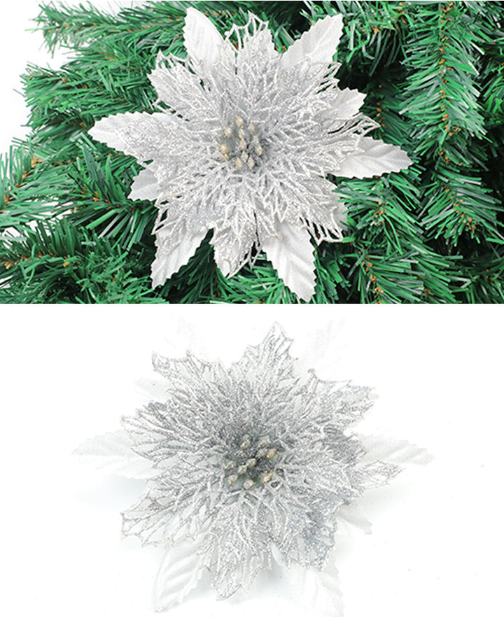 Glittering Holiday Floral Accent Ornament Kalsten