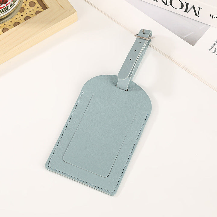 premium vegan leather luggage tag with adjustable buckle and clear ID window Kalsten