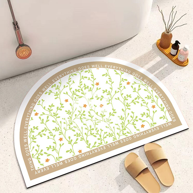 Decorative Half-Circle Bath Mat Kalsten