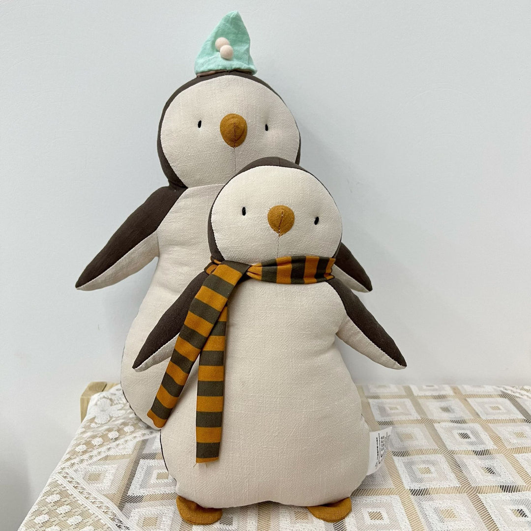 Handmade Organic Cotton Long-Leg Bunny Plush with Embroidered Overalls