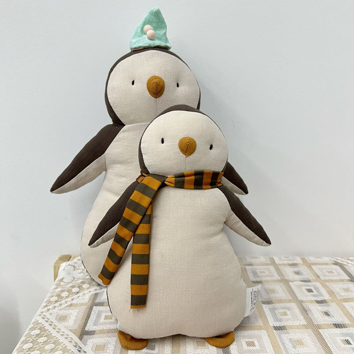Handmade Organic Cotton Long-Leg Bunny Plush with Embroidered Overalls