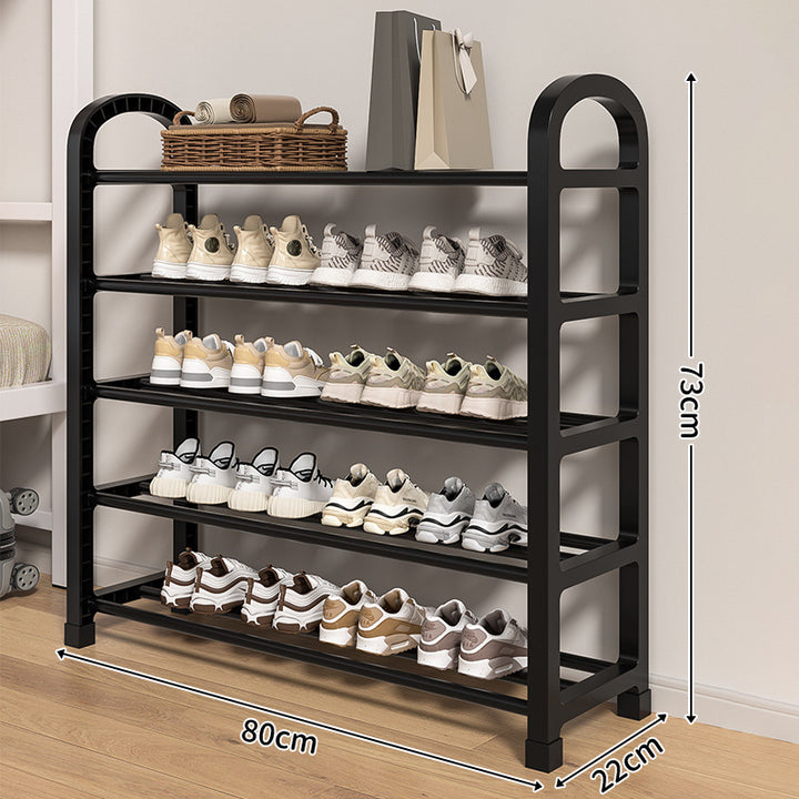 Multi-Tier Narrow Shoe Storage Rack With Arched Side Frame And Slim Footprint