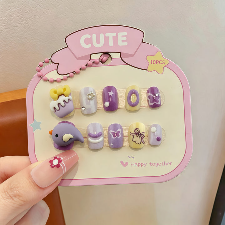 Colorful Nail Art Artificial Nails with Summery Designs Kalsten