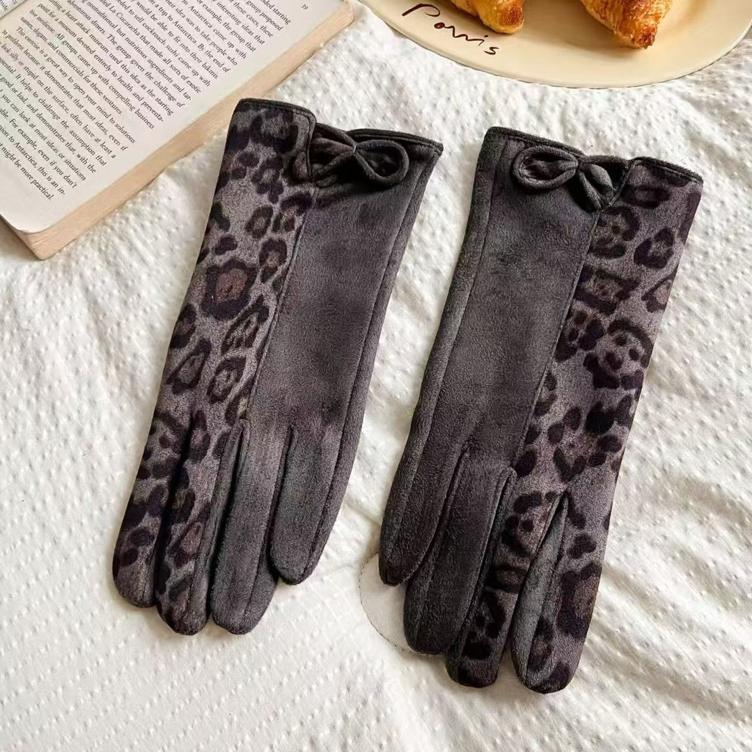 Elegant Leopard Print Touchscreen Gloves Kalsten