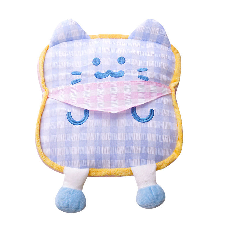 Plush handlebar warmers for scooters with cute cat design and grip slots
