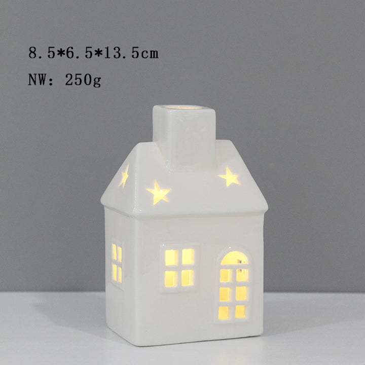 Ceramic House-Shaped Tea Light Holder Kalsten