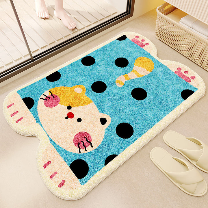 Cartoon Animal-Themed Bath Mat Kalsten