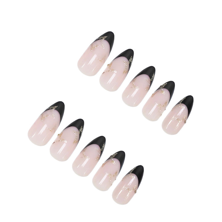 Acrylic nail set with elegant French tip design and glamorous accents Kalsten