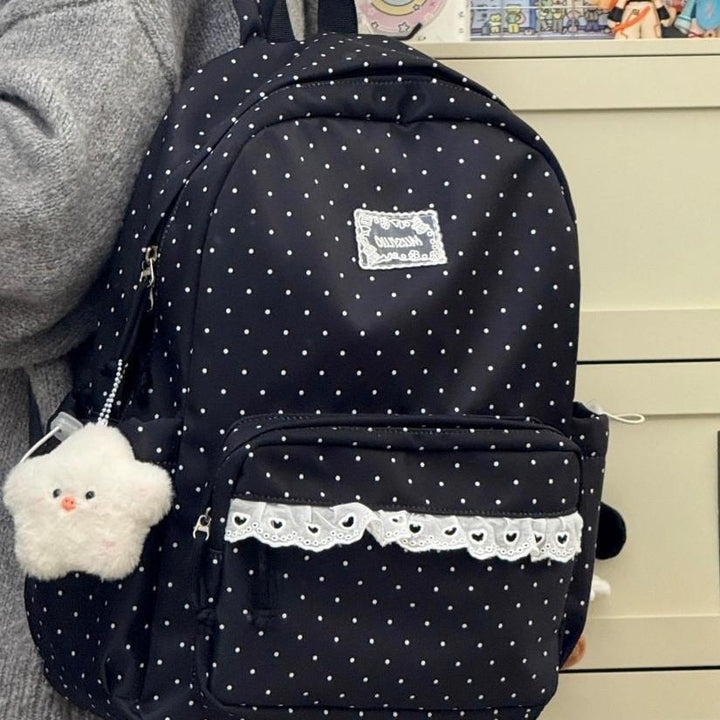 Polka Dot Ruffled Backpack Kalsten