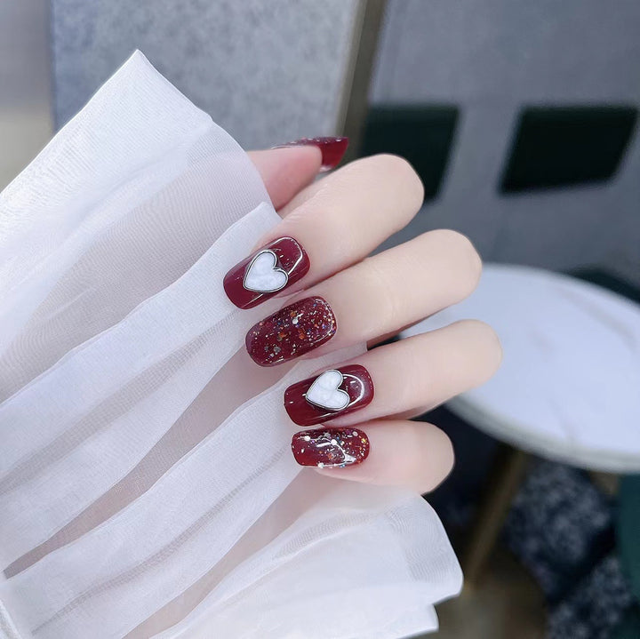 Glamorous Heart Design Press-On Nails Kalsten
