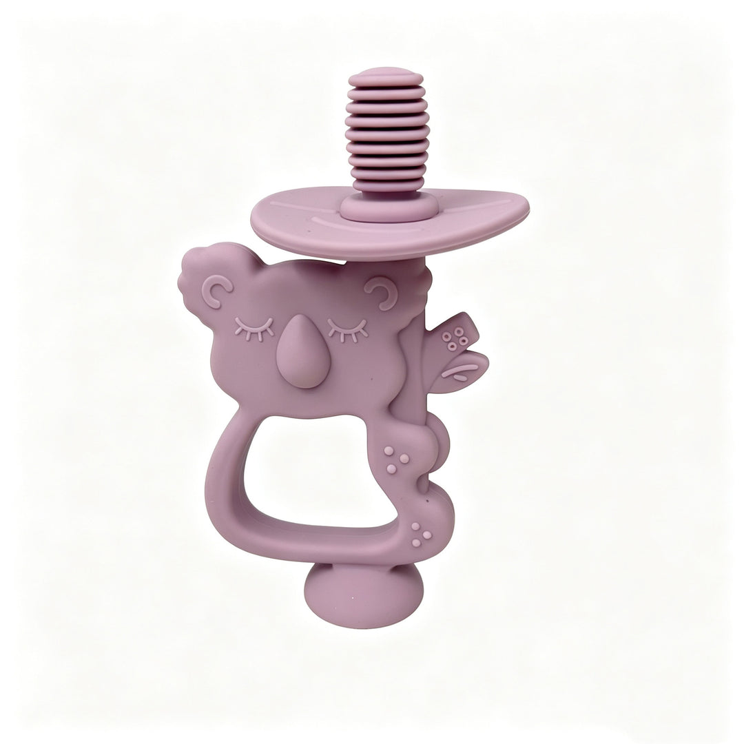 Silicone Koala Teething Ring with Ribbed Nipple and Ergonomic Handle