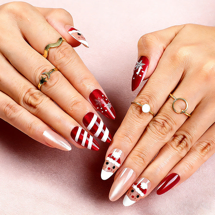 Artificial nails with festive Christmas design Kalsten