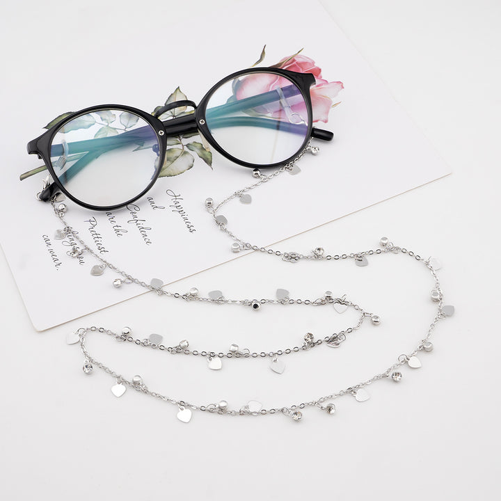 Heart-Shaped Crystal Eyewear Chain Kalsten