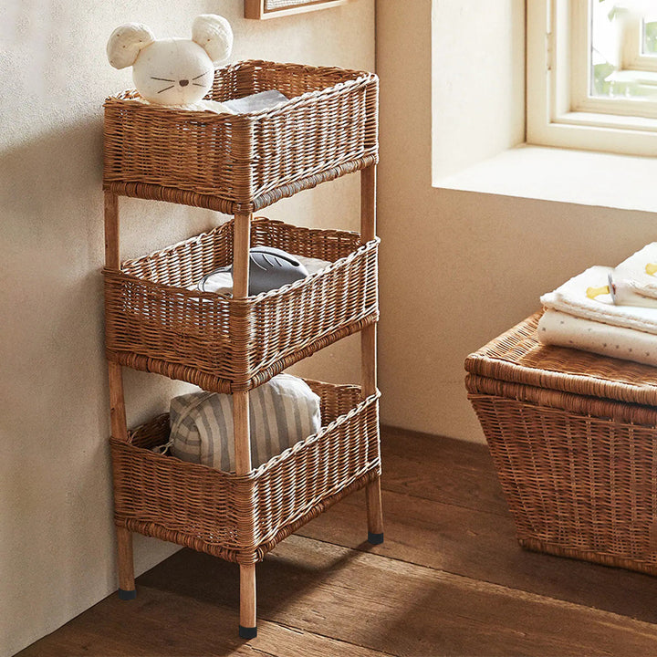 Versatile shelf cart with woven baskets Kalsten