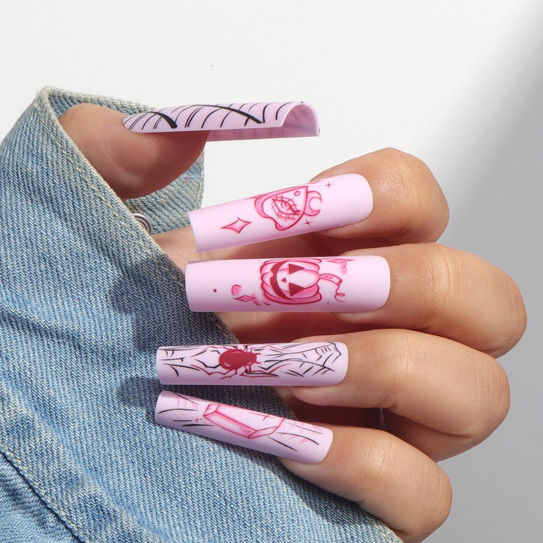 Artistic Press-On Nails with Halloween Theme Kalsten