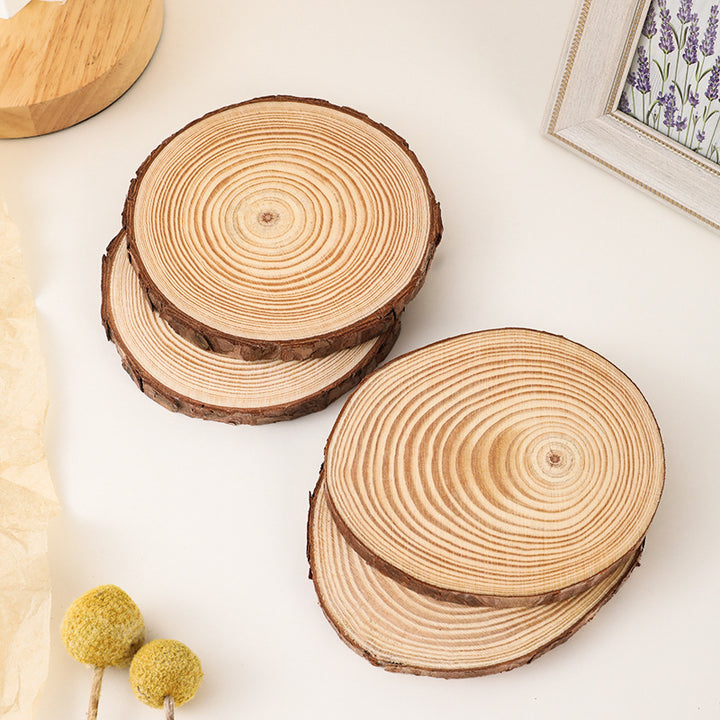 Natural Round Wood Slice Coaster and Decorative Trivet