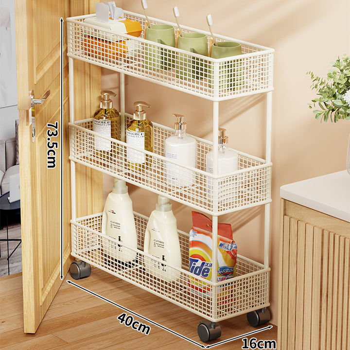 Slim Narrow Pull-Out Mesh Storage Organizer for Cabinet and Door Gap