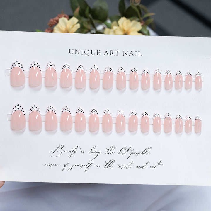 Stylish Stiletto Press-On Nails with Polka Dot Design