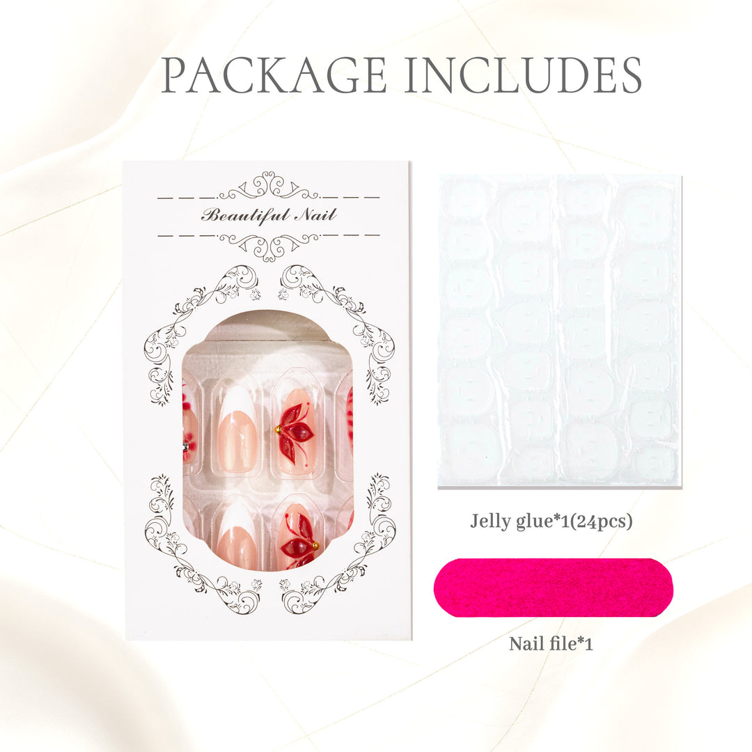Elegant Floral Press-On Nails