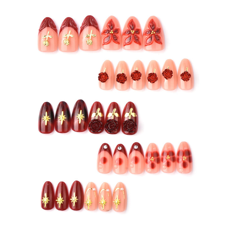 Artistic Floral Press-On Nail Art Set Kalsten