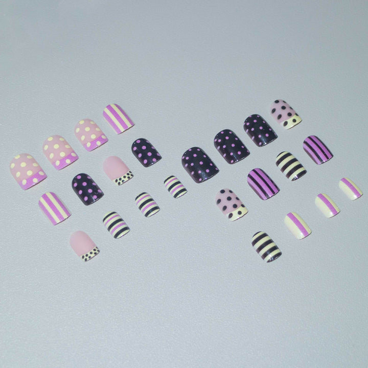 Artistic Striped and Polka Dot Nail Art Kit
