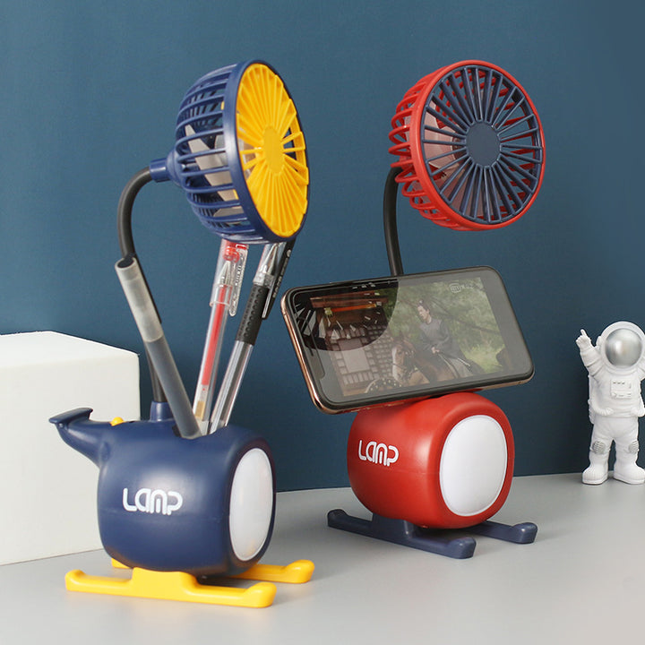 Women's multifunctional table fan with LED lighting and flexible arm Kalsten