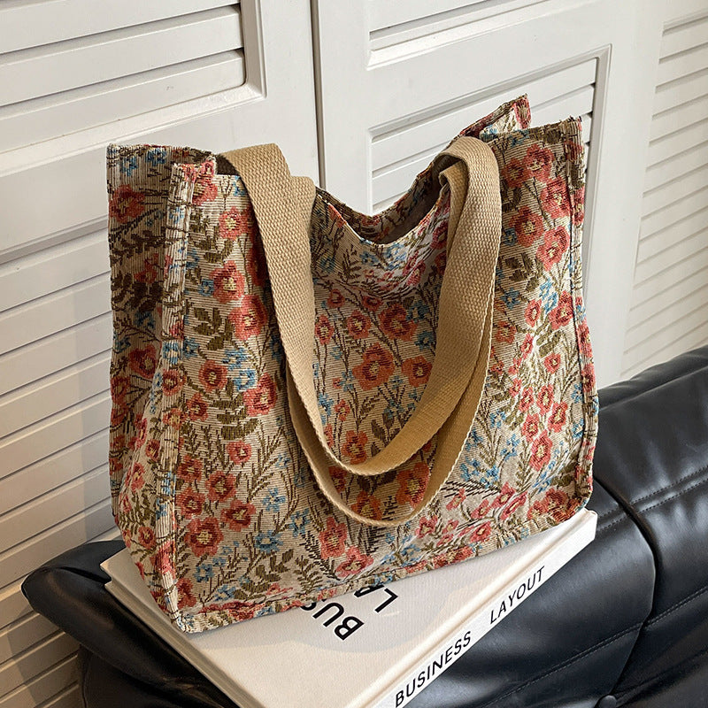 Floral Printed Shopping Tote Bag