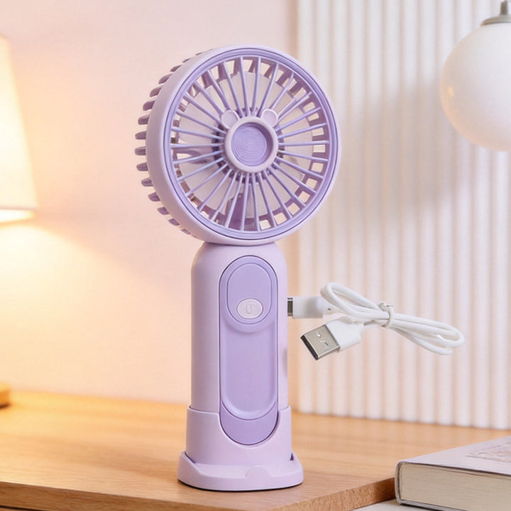 Unisex compact USB handheld fan with removable stand and quiet motor Kalsten