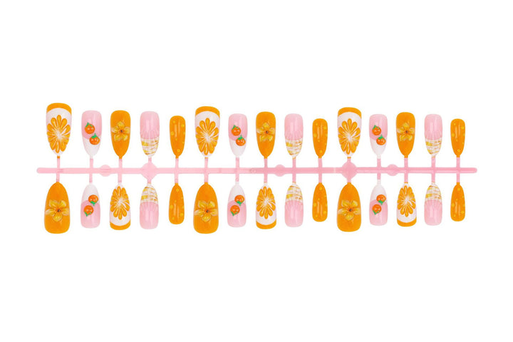 Acrylic nail set with fruity motifs and glamorous accents Kalsten