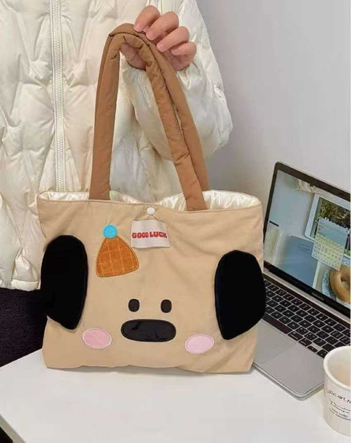Cute Dog Embroidered Tote Bag Kalsten