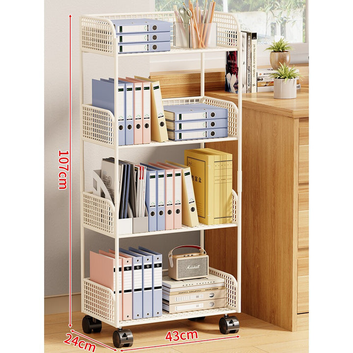 Three-Tier Rolling Mesh Storage Cart with Locking Casters