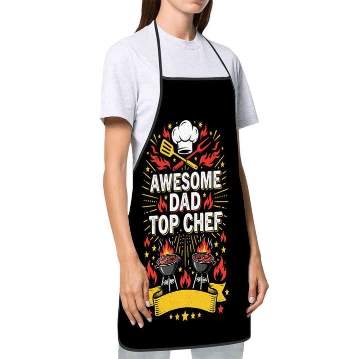 Dog Lover Full-Coverage Kitchen Apron With Adjustable Neck Strap And Waterproof Polyester Shell