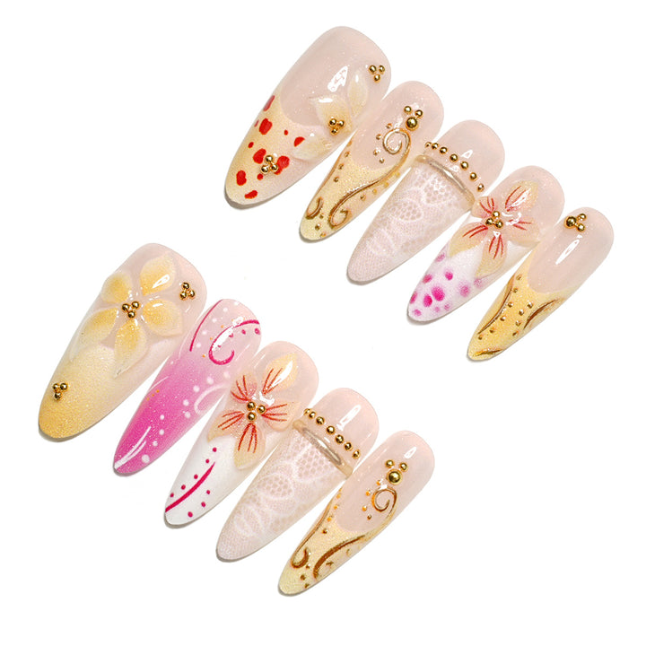 Elegant Floral Press-On Nail Art Collection
