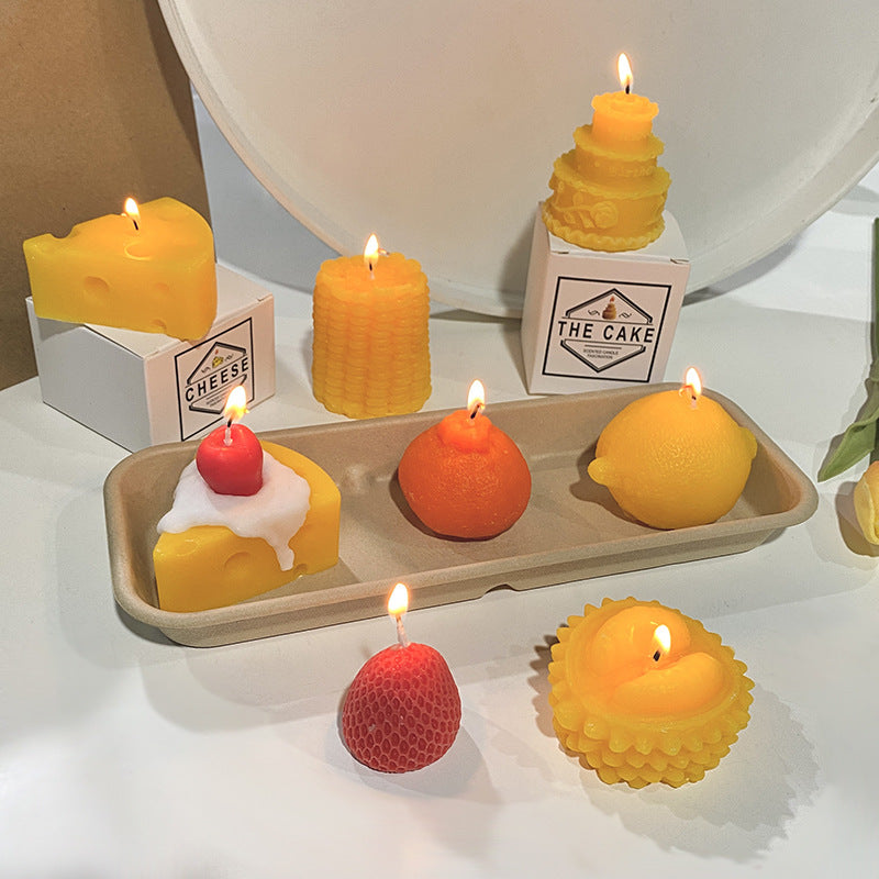 Hand-Poured Realistic Lemon-Shaped Scented Soy Candle with Cotton Wick & Gift Box