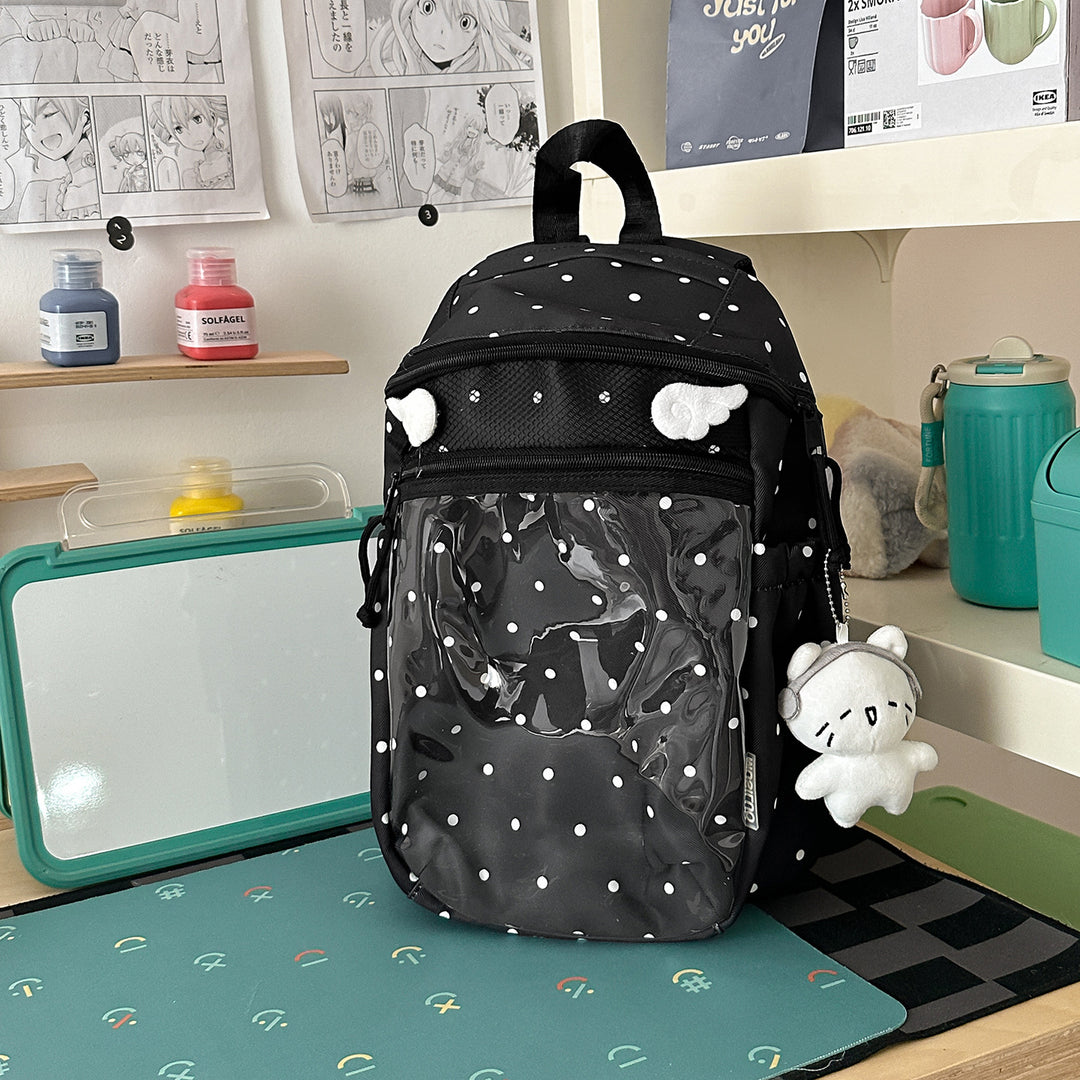 Transparent Dot-Patterned Backpack Kalsten