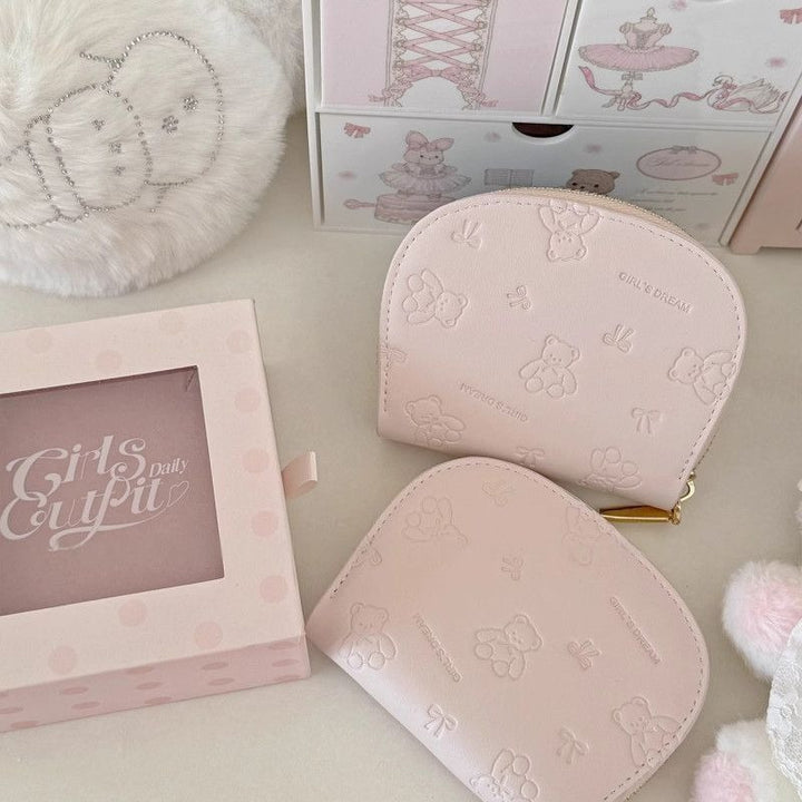 Adorable Bear-Embossed Coin Purse