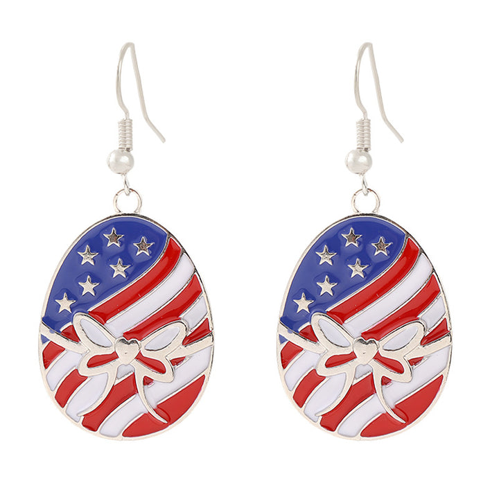 Women's nan patriotic horseshoe enamel dangle earrings with star-accented design and fishhook findings Kalsten