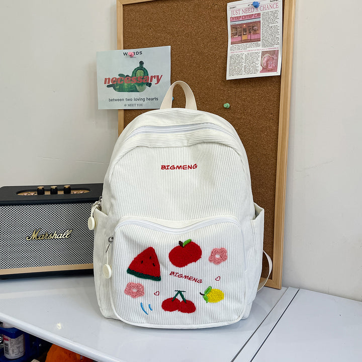 Stylish Embroidered Fruit Pattern Backpack Kalsten