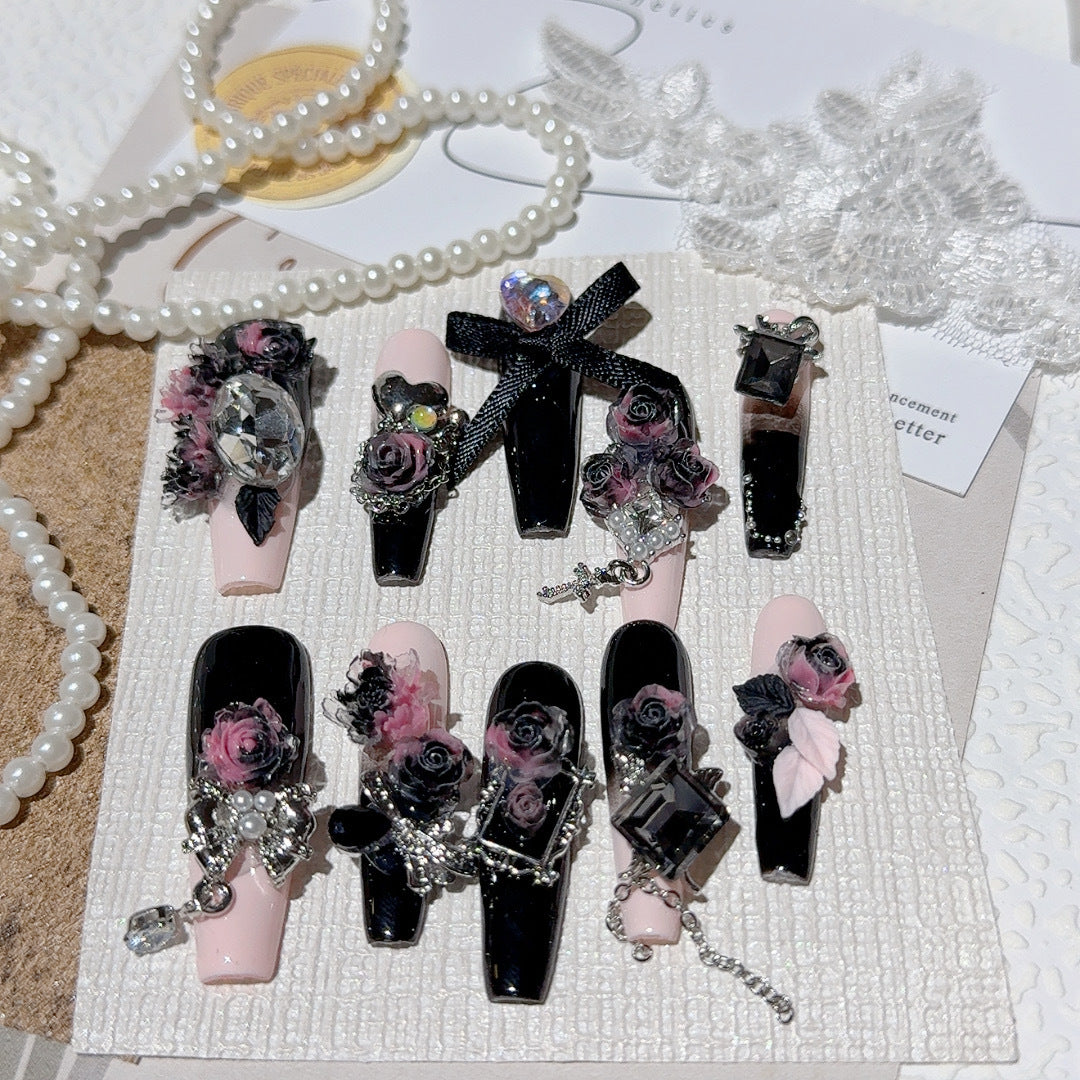 Elegant Decorative Press-On Nail Set